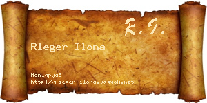 Rieger Ilona névjegykártya